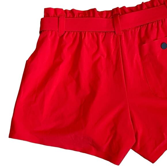 Athleta Women’s Sz 12 Red Belted Shorts Lightweight Stretch Skyline - Picture 10 of 12